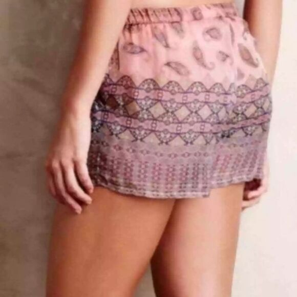Gypsy 05 Shorts 100% Silk Beach Coverup Anthropologie Pink/Rose - Picture 3 of 13